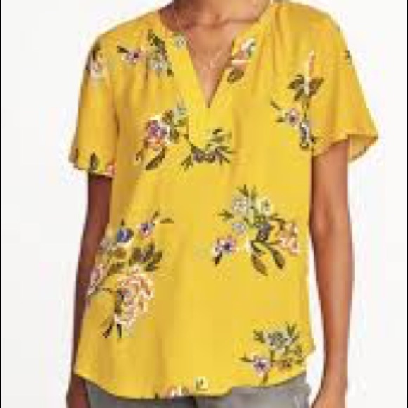 old navy yellow blouse